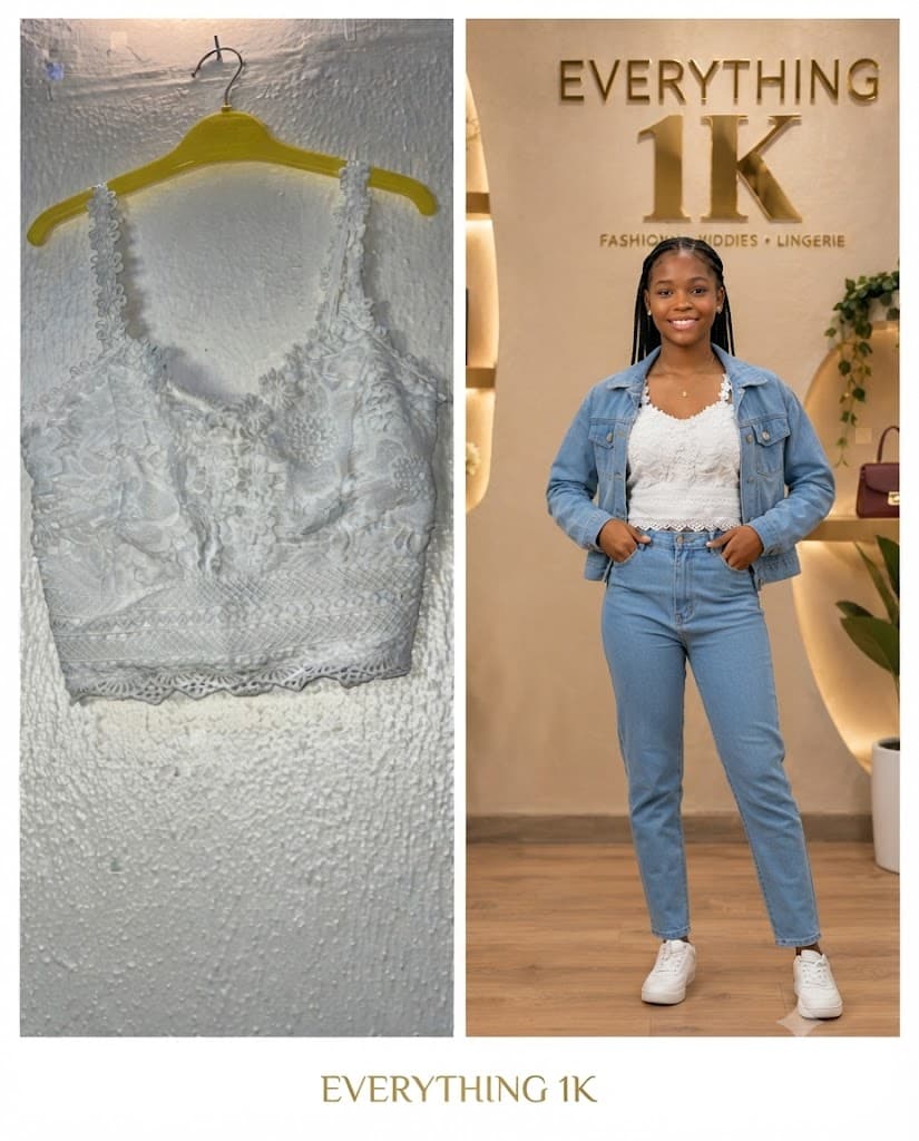 Girls White Crochet Lace Crop Top 8-10 Years