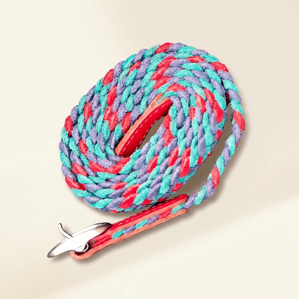 Multi-Color Braided Suede & Leather Belt
