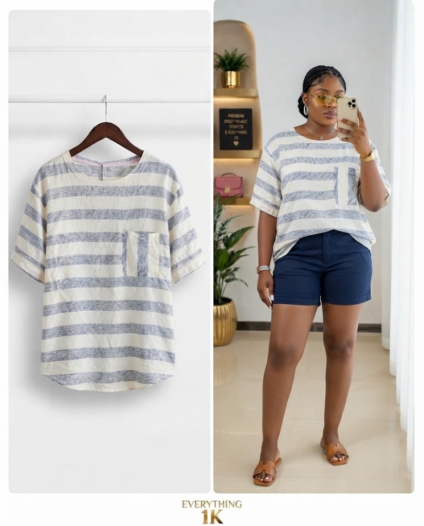 Pre-loved Striped Short-Sleeve Pocket Tee