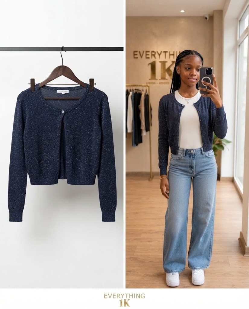 Pre-loved Girls Glitter Knit Cropped Cardigan