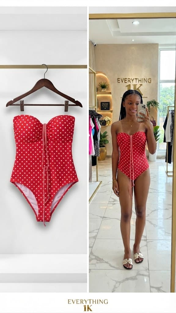 Retro Polka Dot Ruched One-Piece
