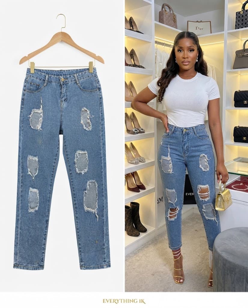 Casual Distressed Boyfriend Jeans 30/32