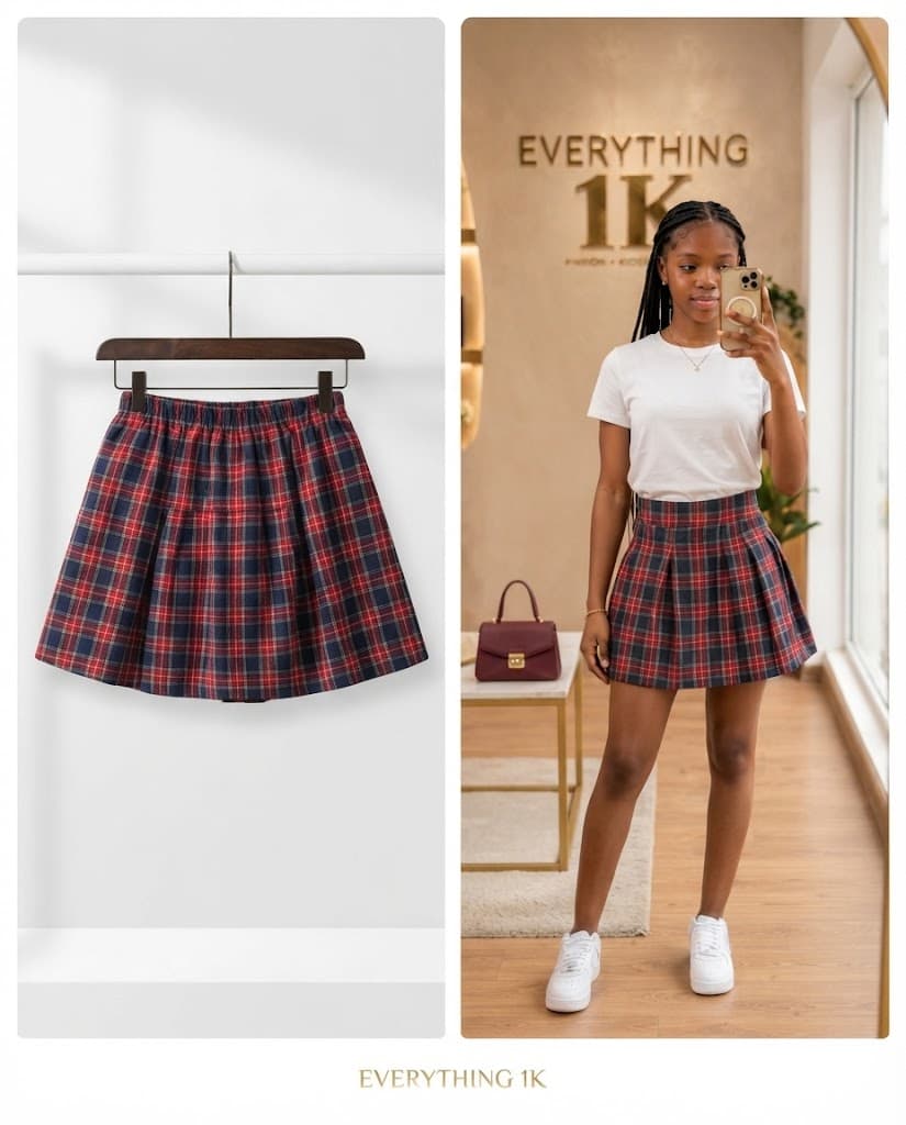 Pre-loved Girls Plaid Pleated Mini Skirt