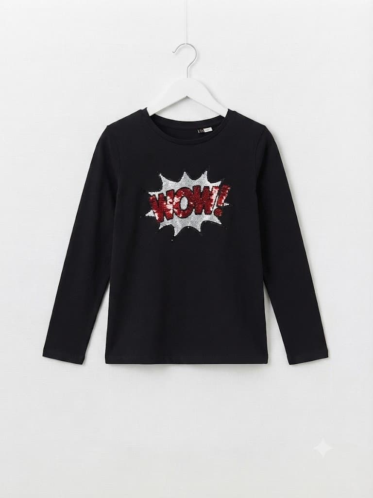 Pre-loved Girls Sequin Graphic Long-Sleeve T-Shirt 7-10 years