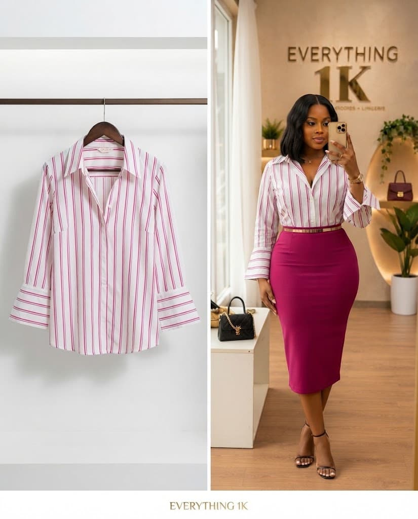 Pre-loved Striped Button-Down Long-Sleeve