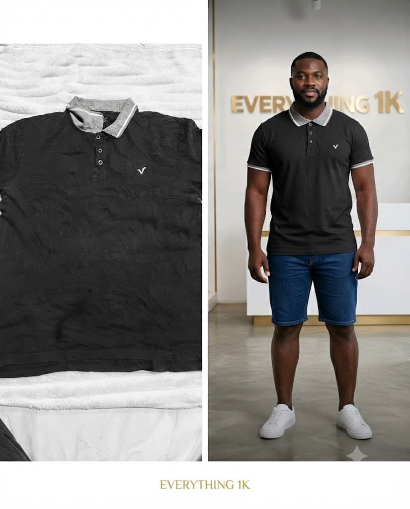 Contrast Trim Collar Polo Shirt