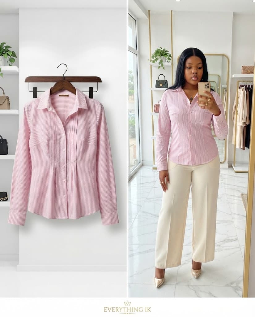 Pre-loved Striped Button-Down Long-Sleeve Corporate Shirt