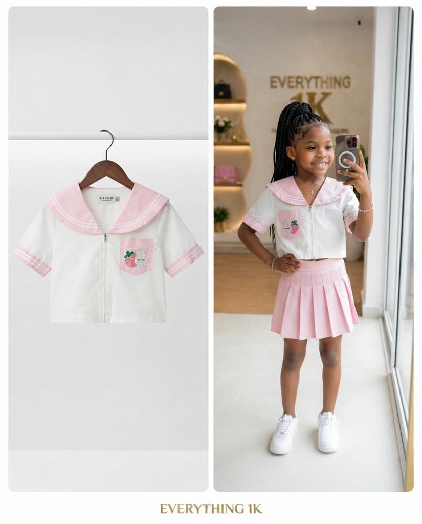 Pre-loved Sailor Style Crop Top 4-6 years
