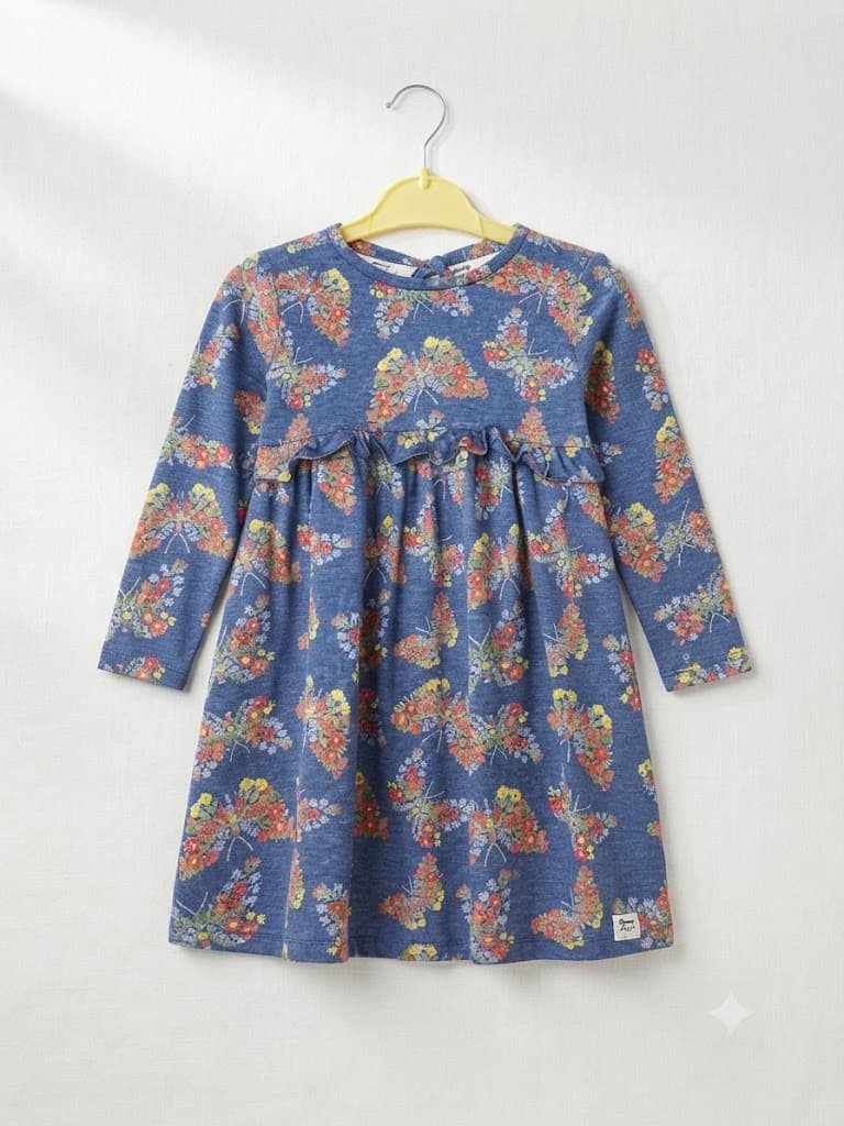 Pre-loved Girls Floral Butterfly Print Dress 3-5 years