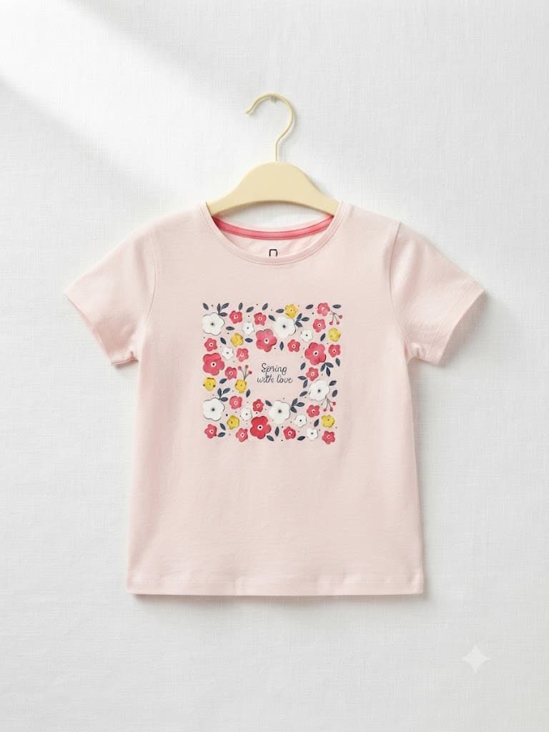 Pre-loved Girls Spring Floral Print T-Shirt 2-4years
