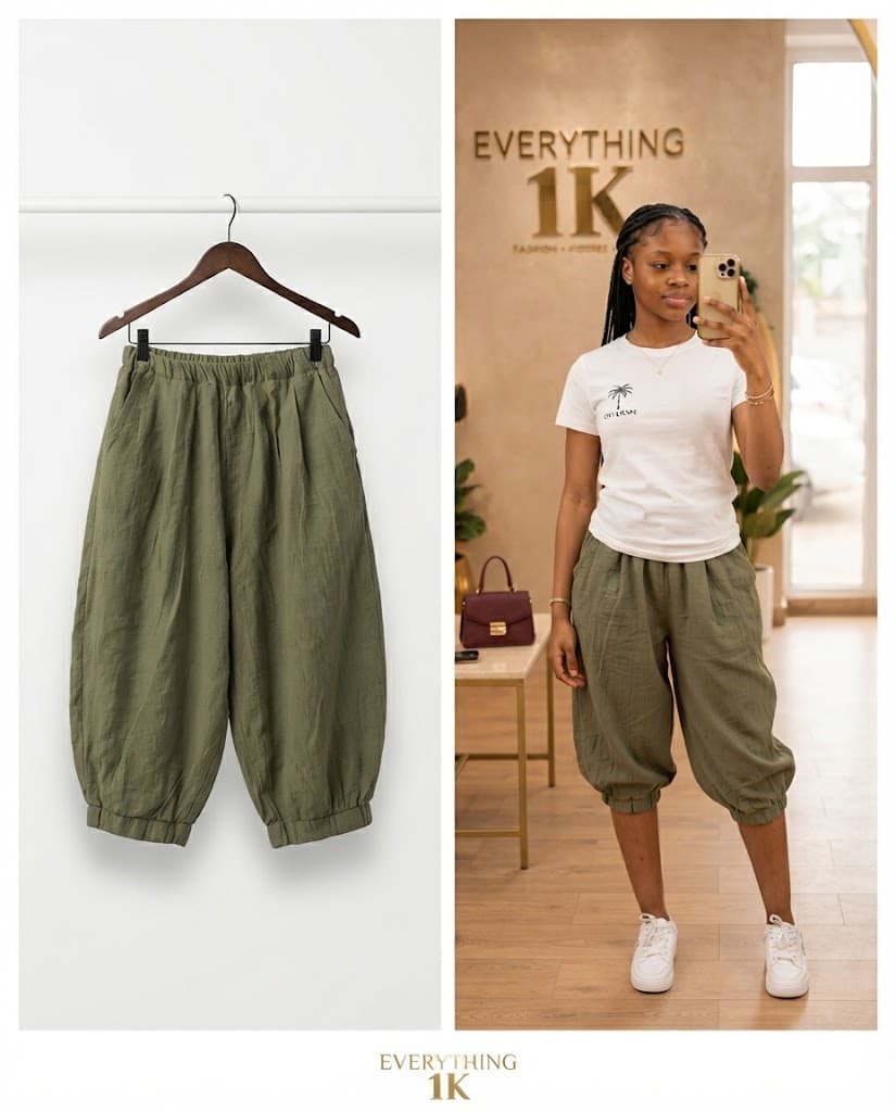 Pre-loved Girls Elastic Waist Cropped Balloon Pants