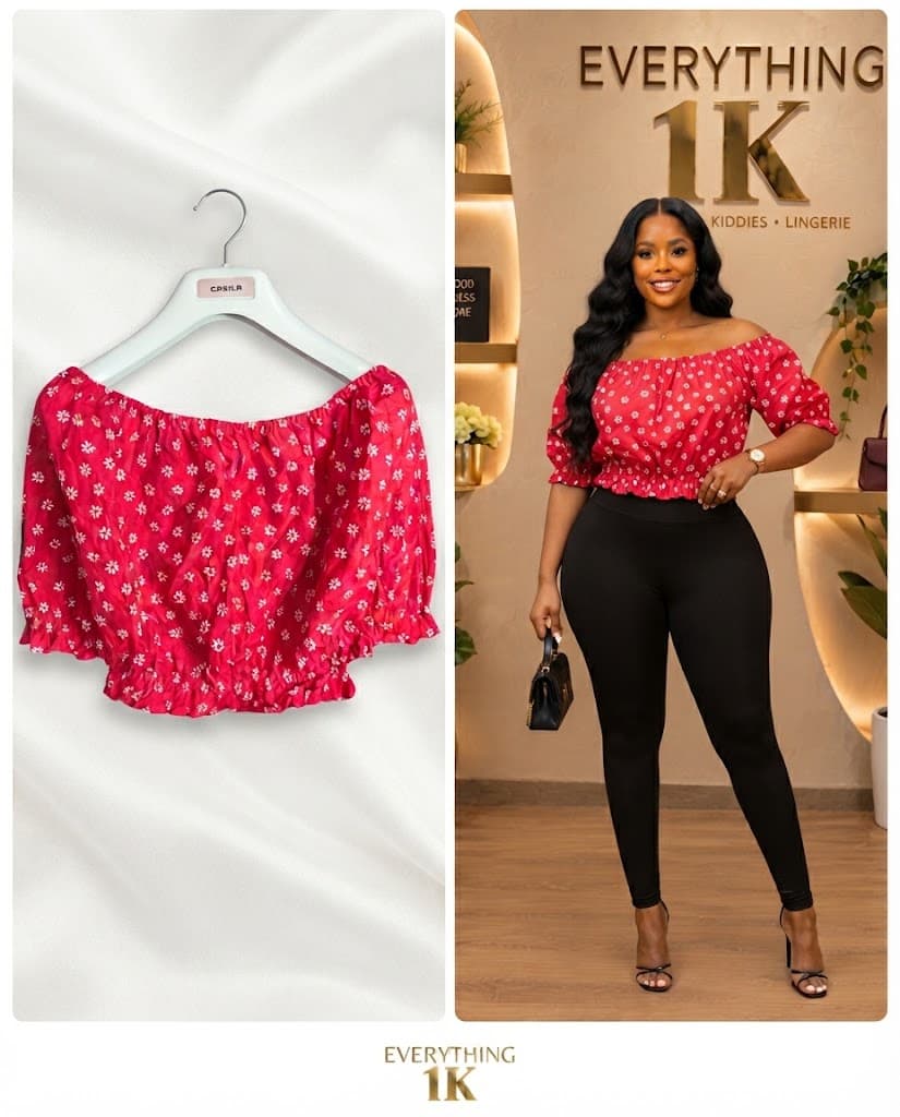 Casual Hot Pink Floral Off-the-Shoulder chiffon Crop Top