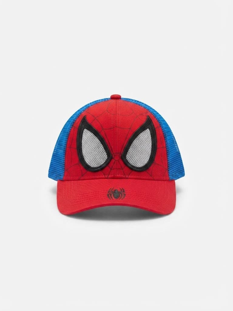 Kids Spider-Man Graphic Red and Blue Mesh Cap