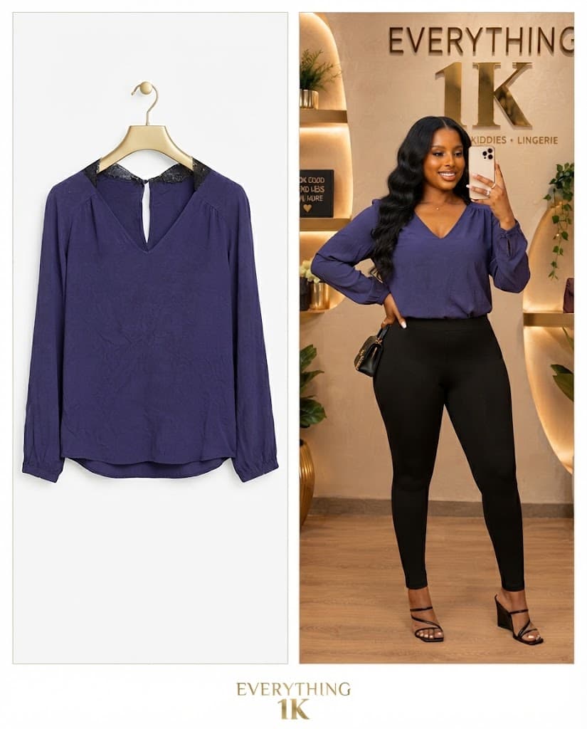 Casual Textured V-Neck Tunic Top