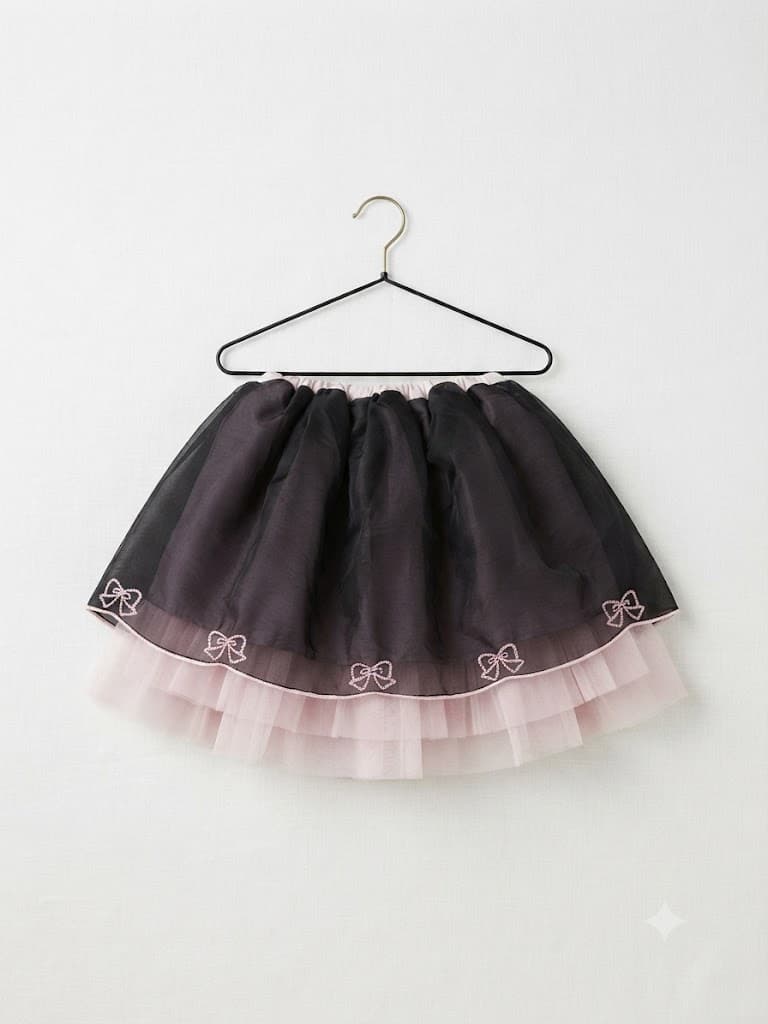 Pre-loved Girls Layered Tulle Bow Skirt 6-9 years