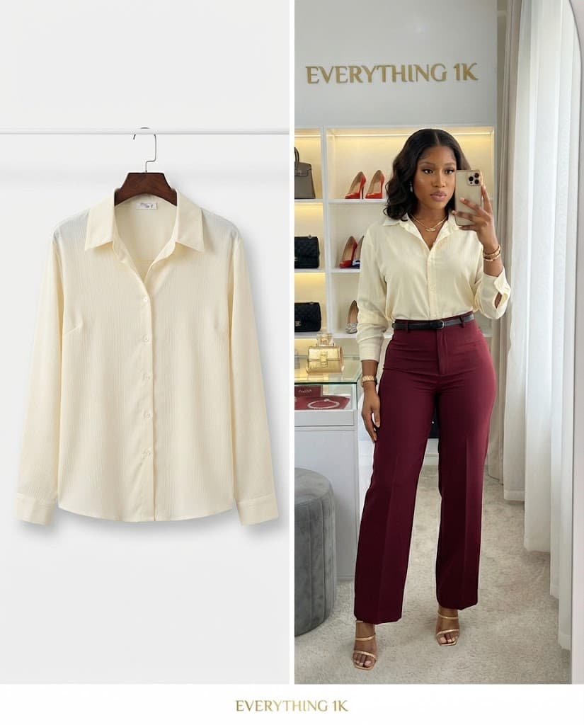 Pre-loved Long-Sleeve Button-Down Blouse