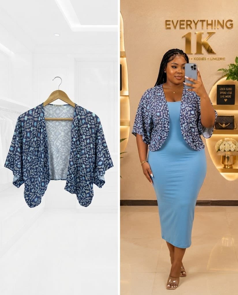 Floral Print Open-Front Cropped Shrug