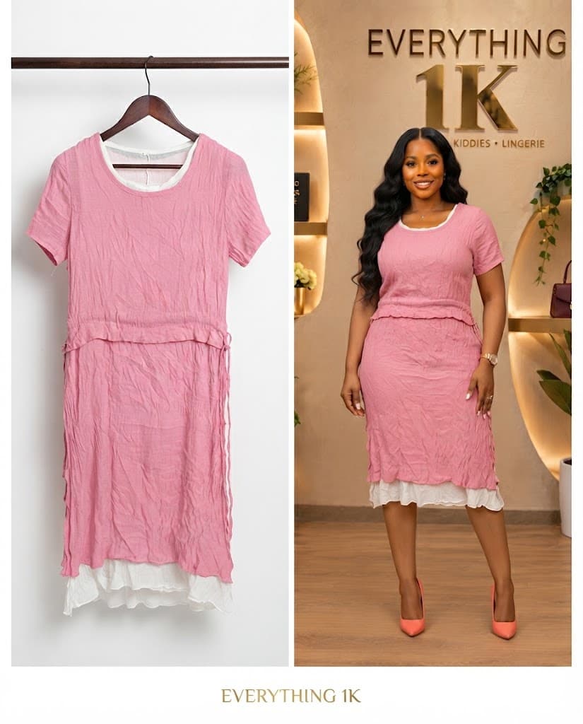 Pink Layered Casual Dress