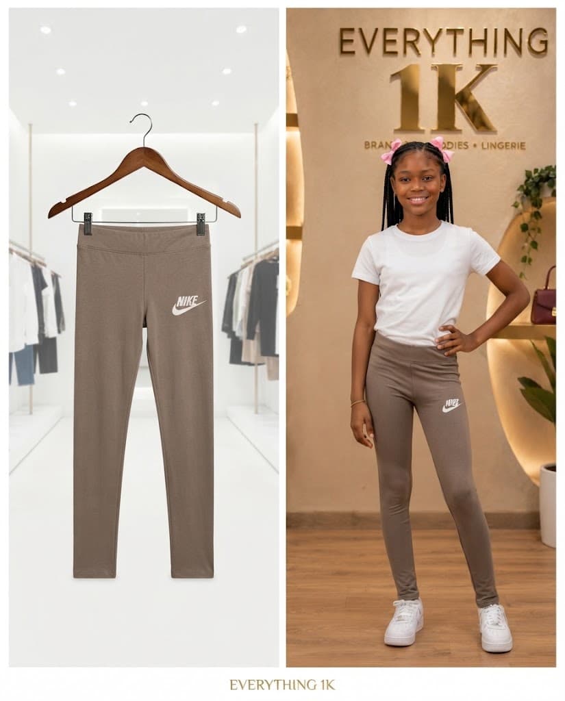 Taupe Nike Logo Leggings (Ages 9-10)