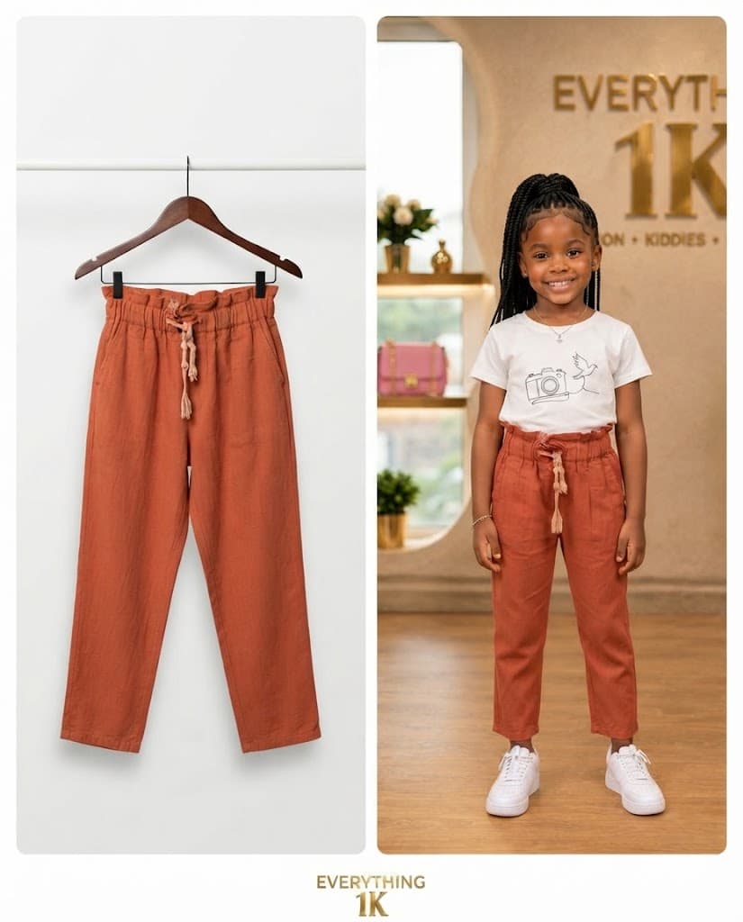 Pre-loved Drawstring Waist Linen Trousers 5-8