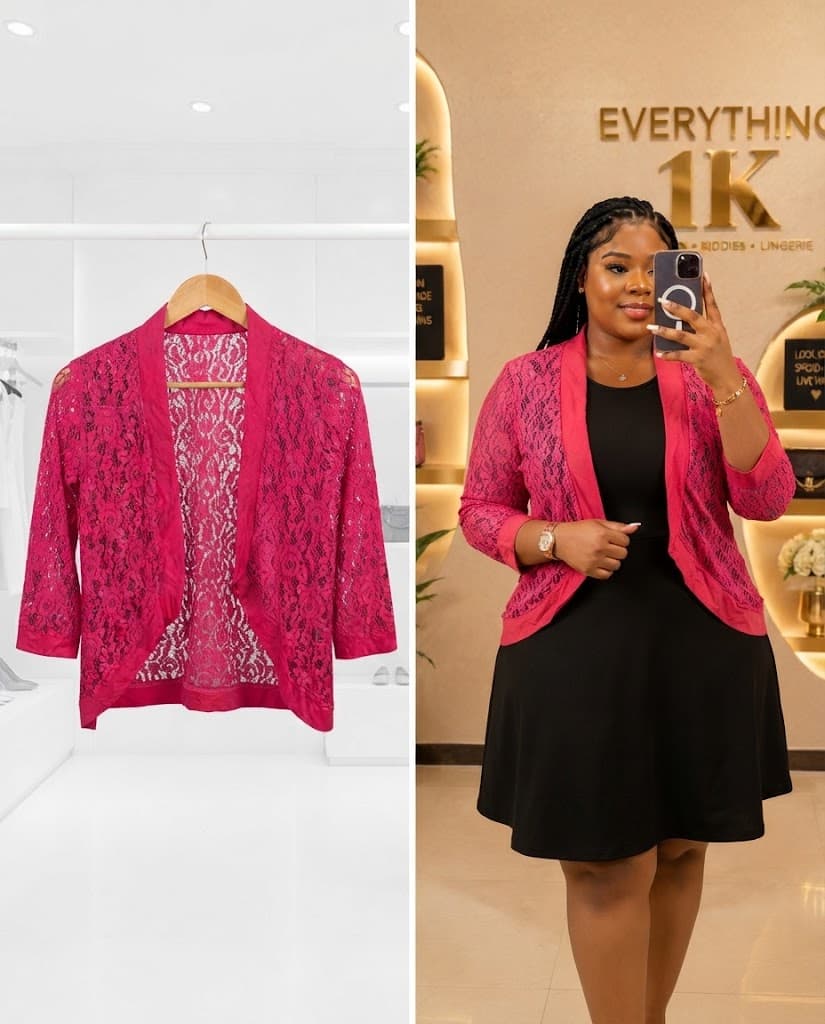 Open-Front Sheer Lace Cardigan