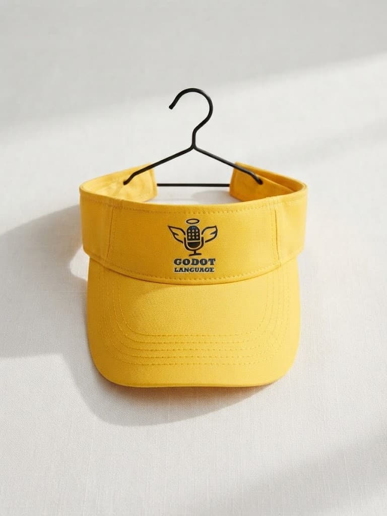 Kids Bright Yellow Godot Language Embroidered Sun Visor