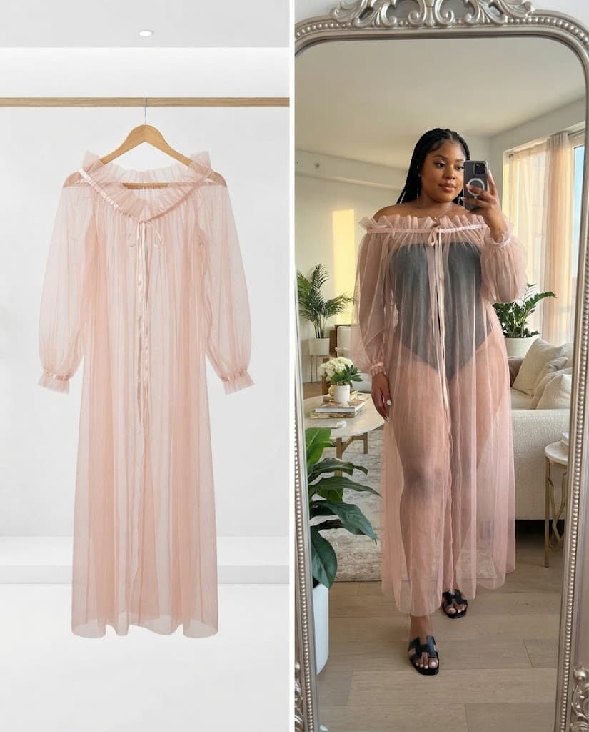 Sheer Dusty Pink Off-the-Shoulder Tulle Maxi Dress