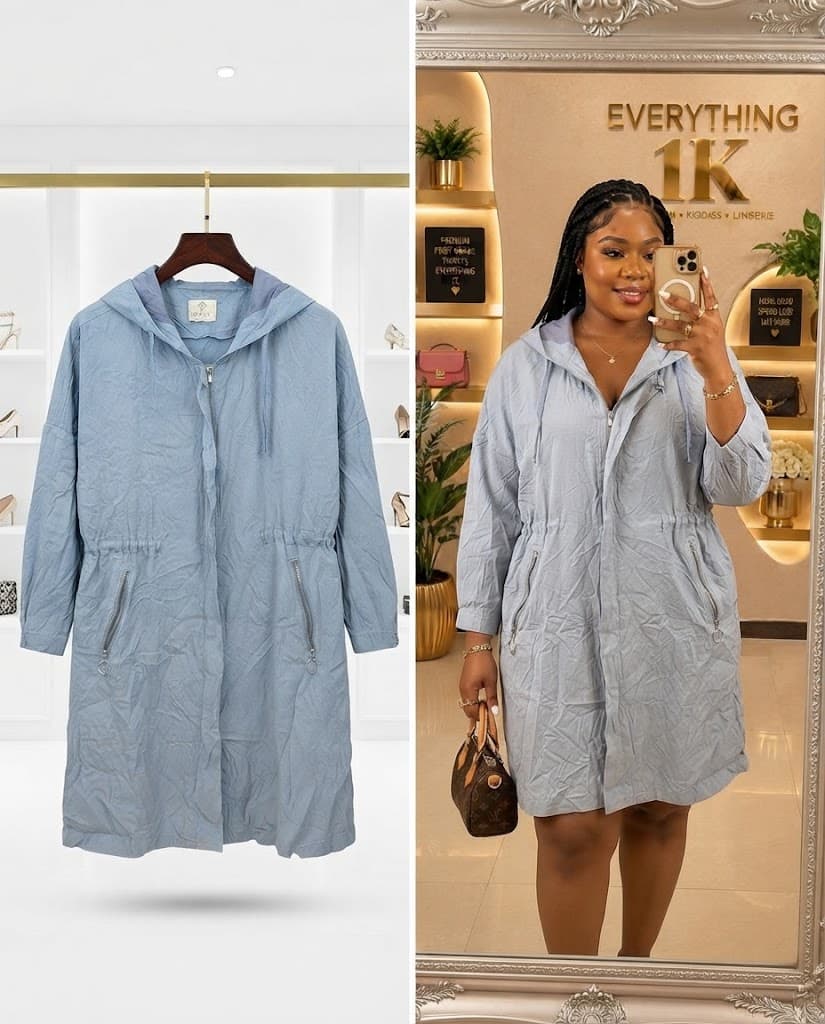 Khaki Long-Sleeve Button-Down Utility Midi Shirtdress