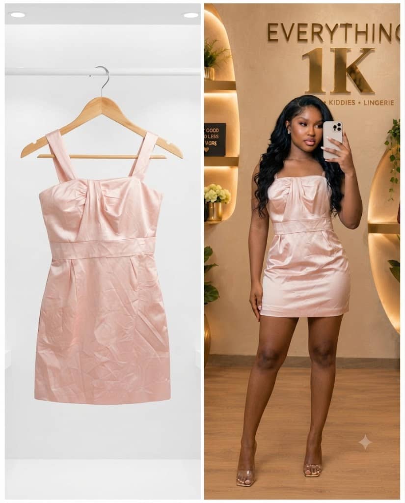 Pastel Pink Satin Bustier-Style Mini Dress