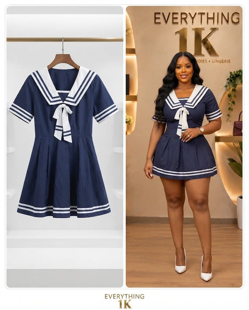 Navy Sailor Collar Mini party Dress