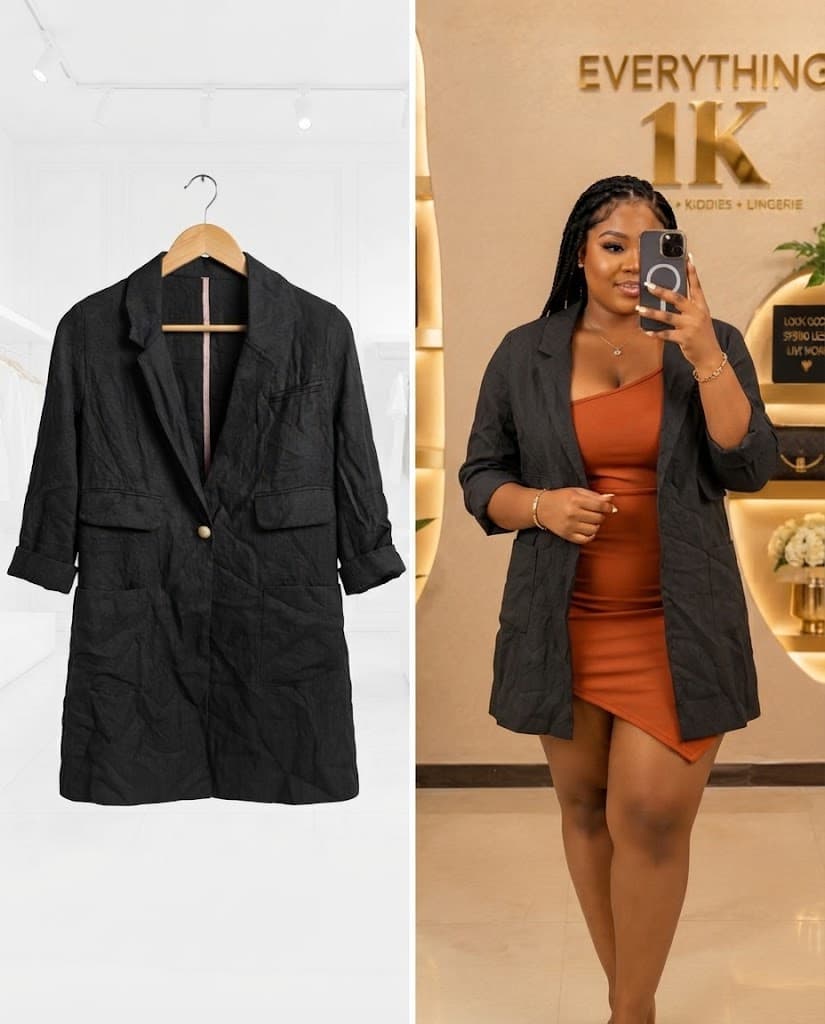 Casual Roll-Sleeve Button Blazer