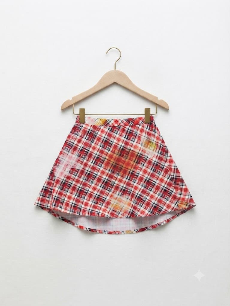 Pre-loved Girls Flared Checkered Skirt 3-5 years