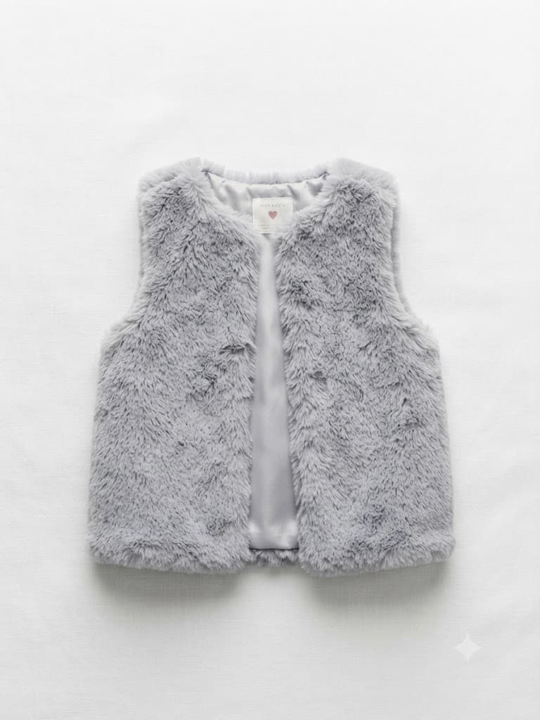 Gray Faux Fur Vest 3-5 years