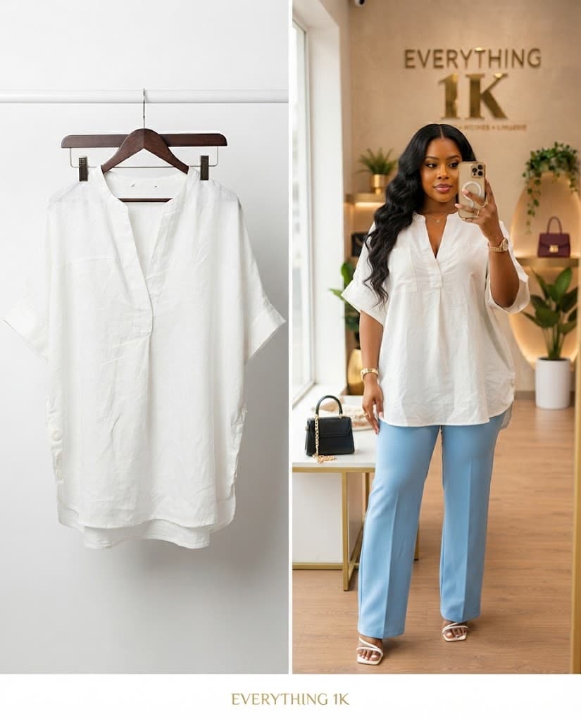 Pre-loved V-Neck Tunicked Blouse