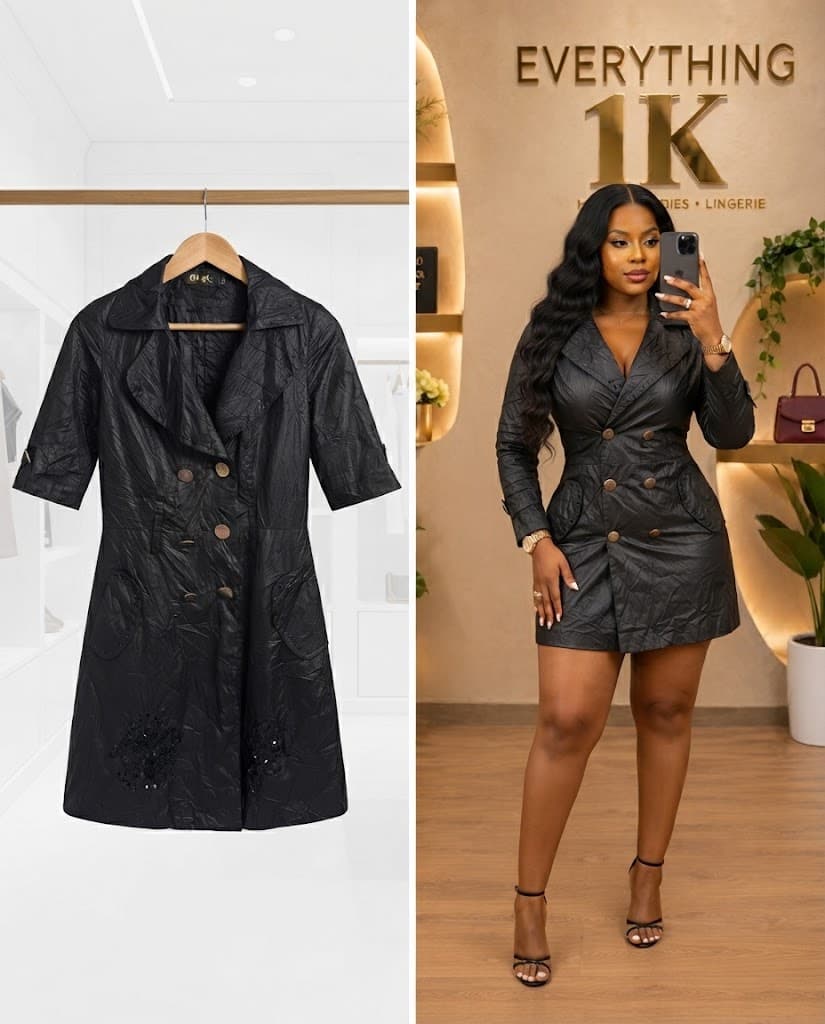Double-Breasted Quilted Trench Dress/Jacket
